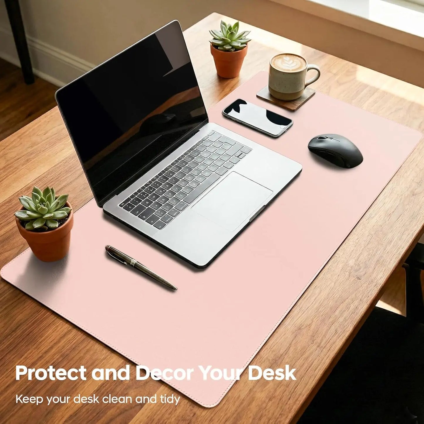 YSAGi PU Leather Desk Pad – Non-Slip, 5 Colors, 6 Sizes (60x30 to 120x50 cm)