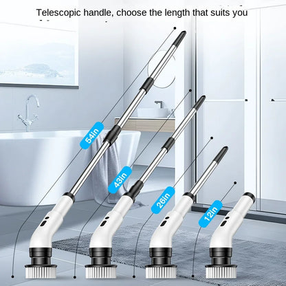 9-in-1 Multifunctional Electric Cleaning Brush – Telescopic Handle, Bathroom, Floor & Kitchen