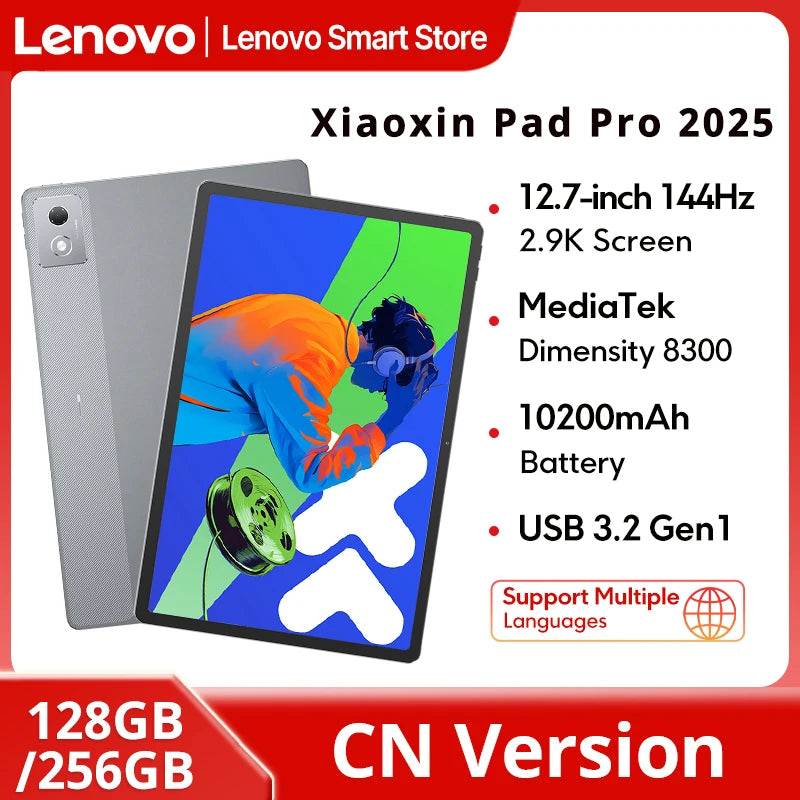 Lenovo Xiaoxin Pad Pro 2025 12.7" Tablet – Dimensity 8300, 2.9K 144Hz, 10200mAh, Android 14 (CN)