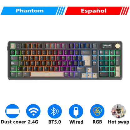 RK Royal Kludge S98 Wireless Mechanical Keyboard – 98 Key, Hot-Swap, TFT Screen, BT5.0/2.4G/USB-C