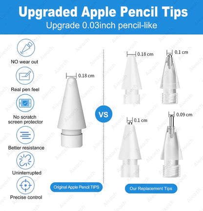 Apple Pencil Replacement Nibs | 2B HB Soft Hard Tips | For Apple Pencil 1st 2nd 3rd Gen & USB-C
