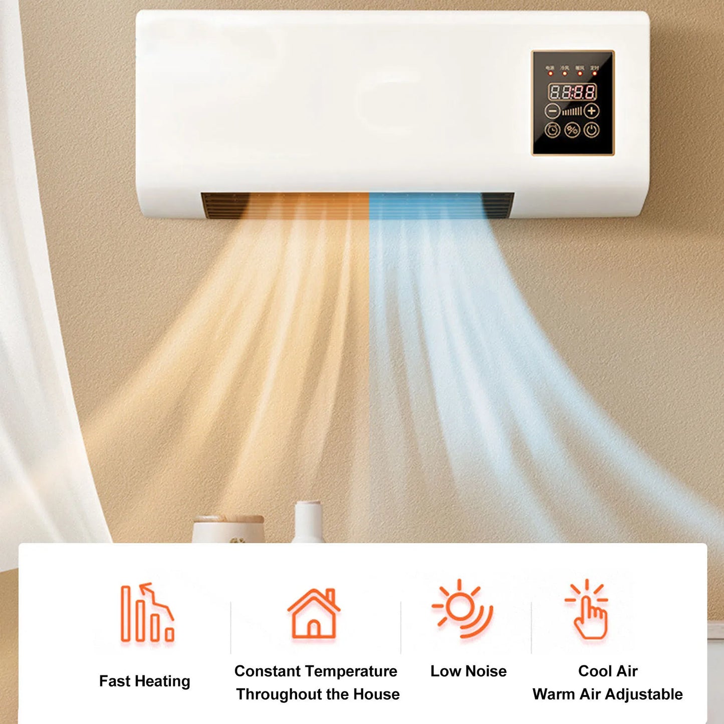 Portable Mini Space Heater | Silent | Flame Retardant | Anti-Overheat | EU Plug