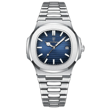 POEDAGAR Men's Luxury Sport Watch – Square Dial, Waterproof, Luminous, Date, Quartz