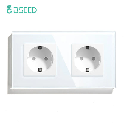 BSEED EU Wall Socket with USB-C Charging Port – Glass Panel 16A