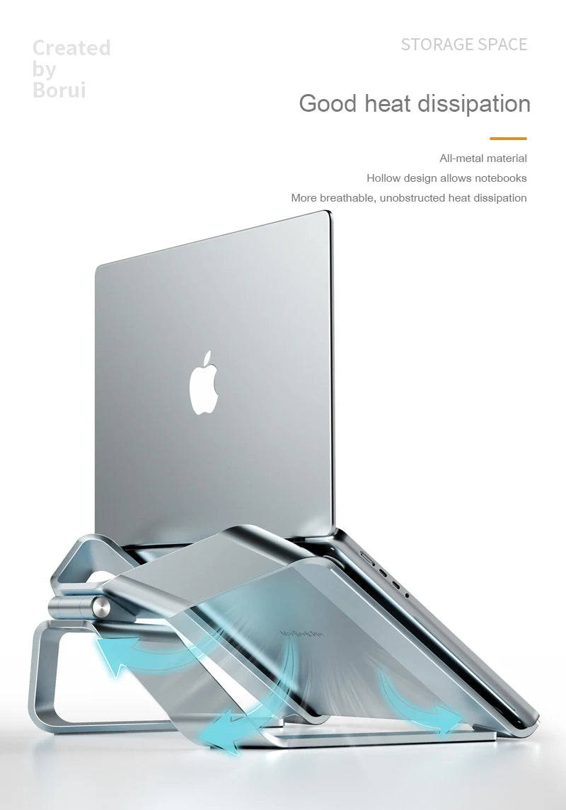 Adjustable Aluminum Alloy Laptop Stand — Foldable, Portable, Up to 17.3", Cooling Bracket