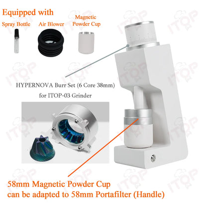 ITOP Electric Coffee Grinder | 64mm Flat Burr | 40 Settings | EU 220V