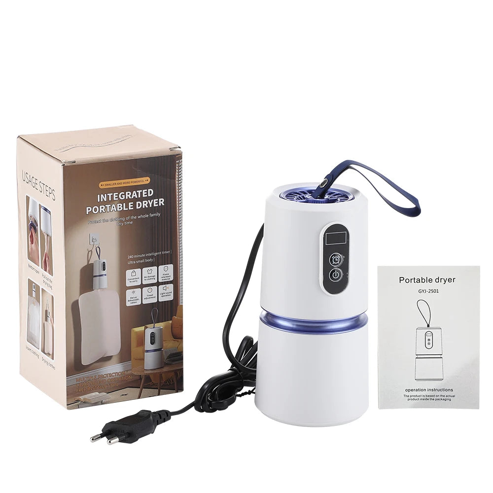 Portable Mini Electric Clothes Dryer – Foldable, Dual Temp, Smart Control, for Shoes, Shirts & Underwear, EU/US