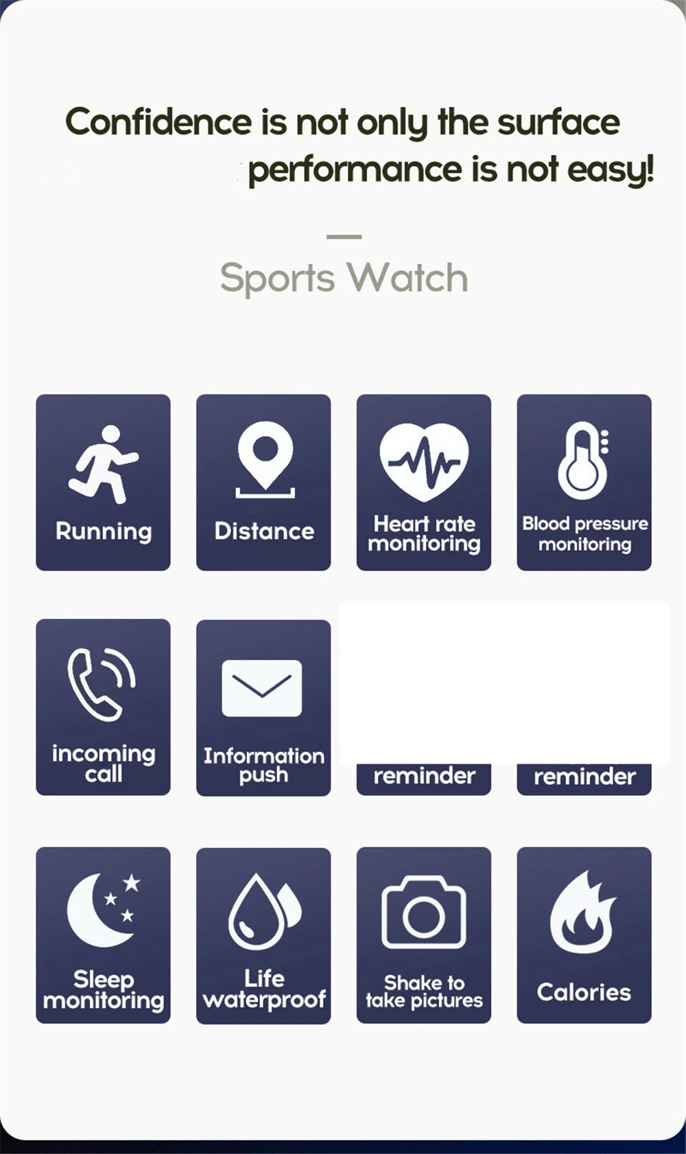 Smart Watch with Bluetooth Music Player & Health Monitor - Fitness Sport Bracelet for Men & Women
