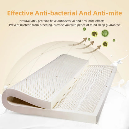 Soft 10cm natural latex mattress from Thailand, made of high-quality rubber, ideal for comfortable furniture bedding.