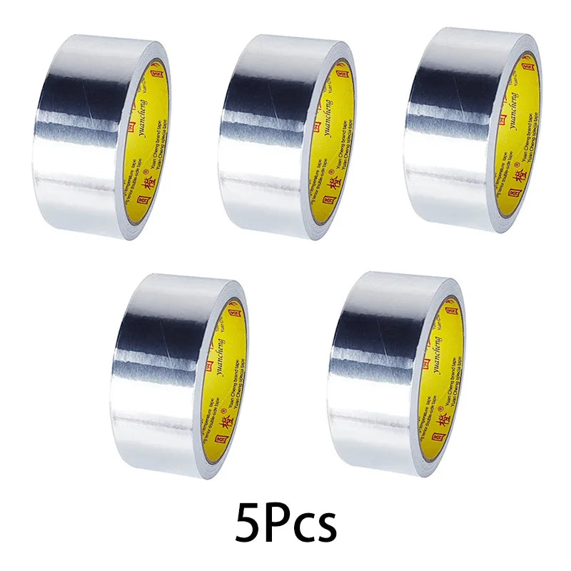 High-Temp Aluminum Foil Tape – Heat Insulation & Pipe Repair (3–5 Rolls)