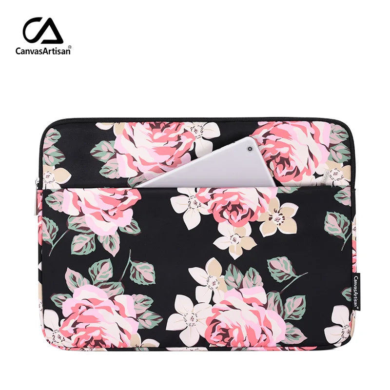 Laptop Sleeve Bag 11–15.6 Inch – Canvas, Zipper, for MacBook, Lenovo, HP, Acer – Multiple Prints