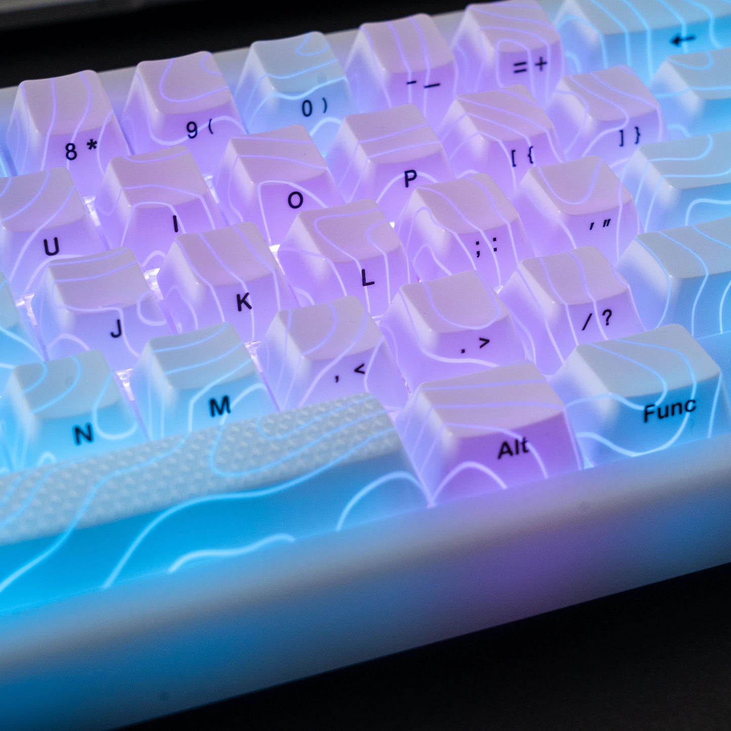 XVX Topographic Keycaps 118 Keys – OEM Profile, Shine-Through, IMD-Tech, Side Print