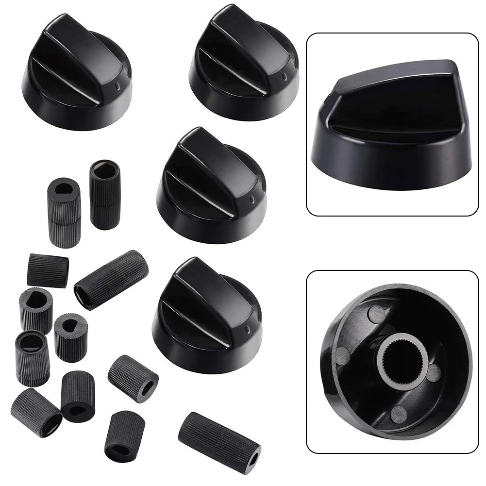 Universal Control Knobs Set with 12 Adapters – Replacement Knobs for Stoves & Ovens