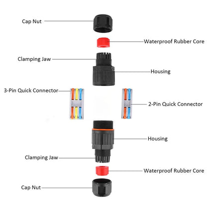 IP68 Waterproof Wire Connector – 2/3 Pin Solder-Free Junction Box