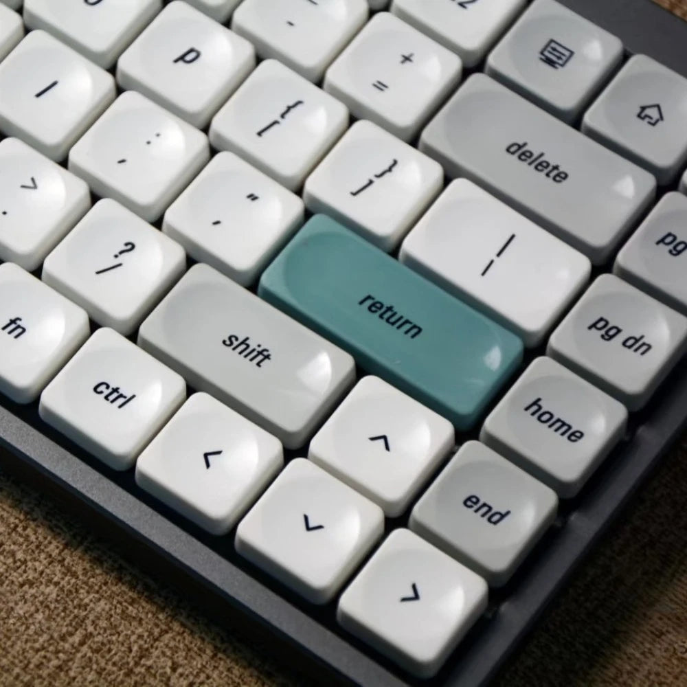 LCK Theme Low Profile PBT Keycap Set – Retro Gray, Custom Office & Gaming Keyboard Caps
