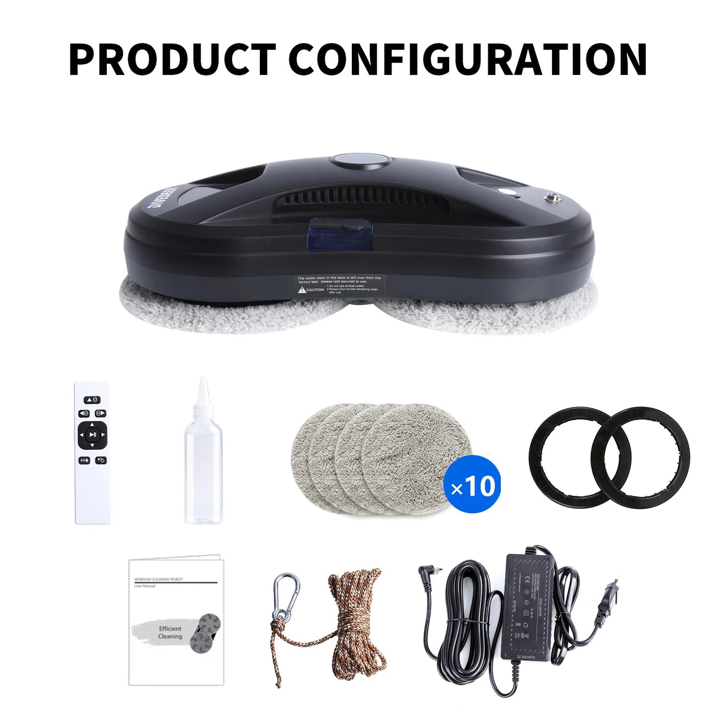 DIVEDEER Intelligent Window Cleaner Robot – Automatic Electric Window Washing Machine with EU Plug