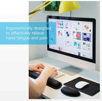 Memory Foam Wrist Rest Mouse Pad – Superfine Fibre, Ergonomic, for Gaming & Office