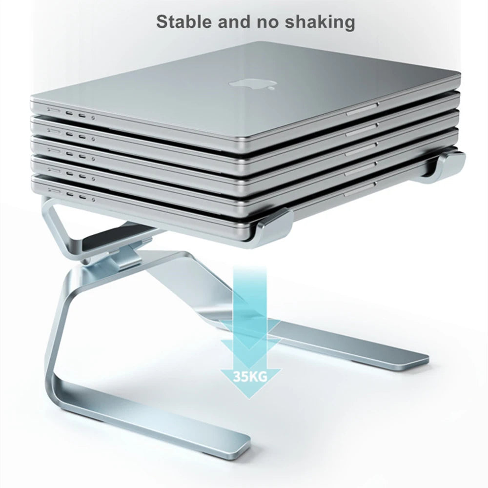 Adjustable Aluminum Alloy Laptop Stand — Foldable, Portable, Up to 17.3", Cooling Bracket