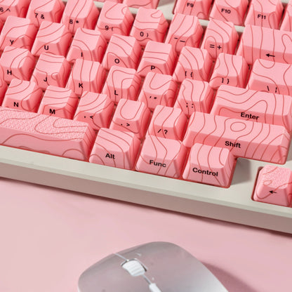 XVX Topographic Keycaps 118 Keys – OEM Profile, Shine-Through, IMD-Tech, Side Print