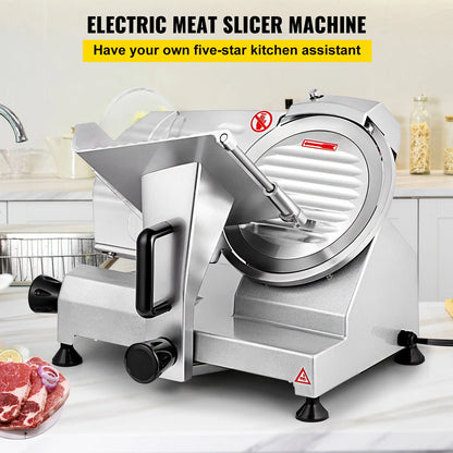 SucceBuy Electric Meat Slicer – 8"/10" Carbon Steel Blade, Adjustable Thickness