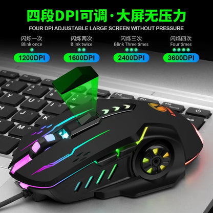 V7 wired mechanical gaming mouse with LED lights, ambidextrous design for laptops and desktops, R.E.D. Shopping electronics accessory
