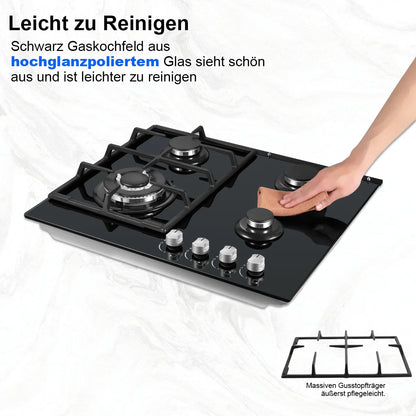 TopStrong 58cm Gas Hob | 4 Burner Dual Fuel NG/LPG | 8060W | CE Certified