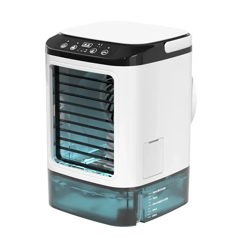 Portable Desktop Air Cooler Fan — Dual Spray, Ultrasonic Atomization, 3-Speed, Night Light