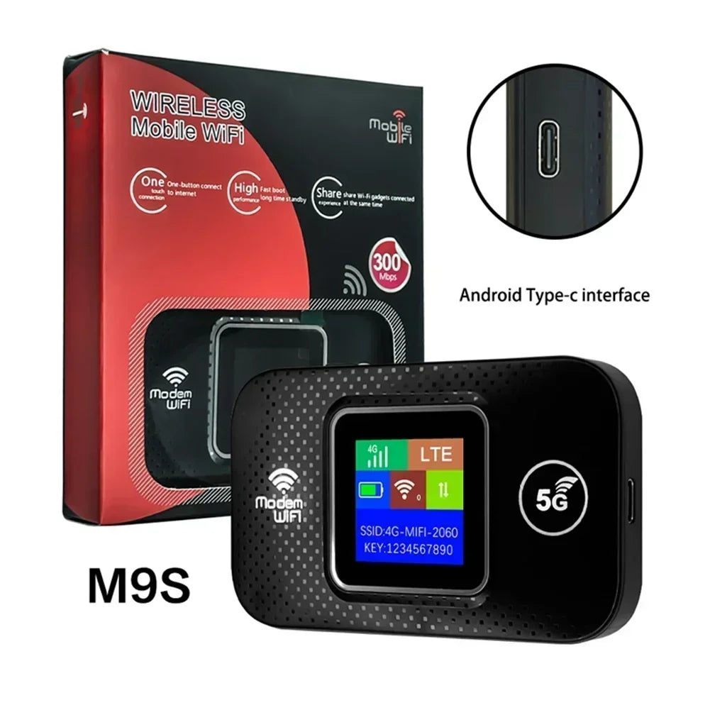 Portable R.E.D. Shopping 4G/5G WiFi router with SIM card slot, compact mobile hotspot device with 150Mbps speed.