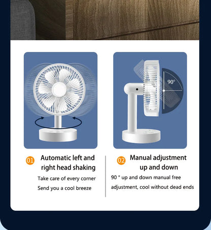 Kasydoff USB Desk Fan – 3600mAh Rechargeable, 4-Speed, 7-Blade Oscillating, Timer, Quiet Cooling Fan for Home & Office