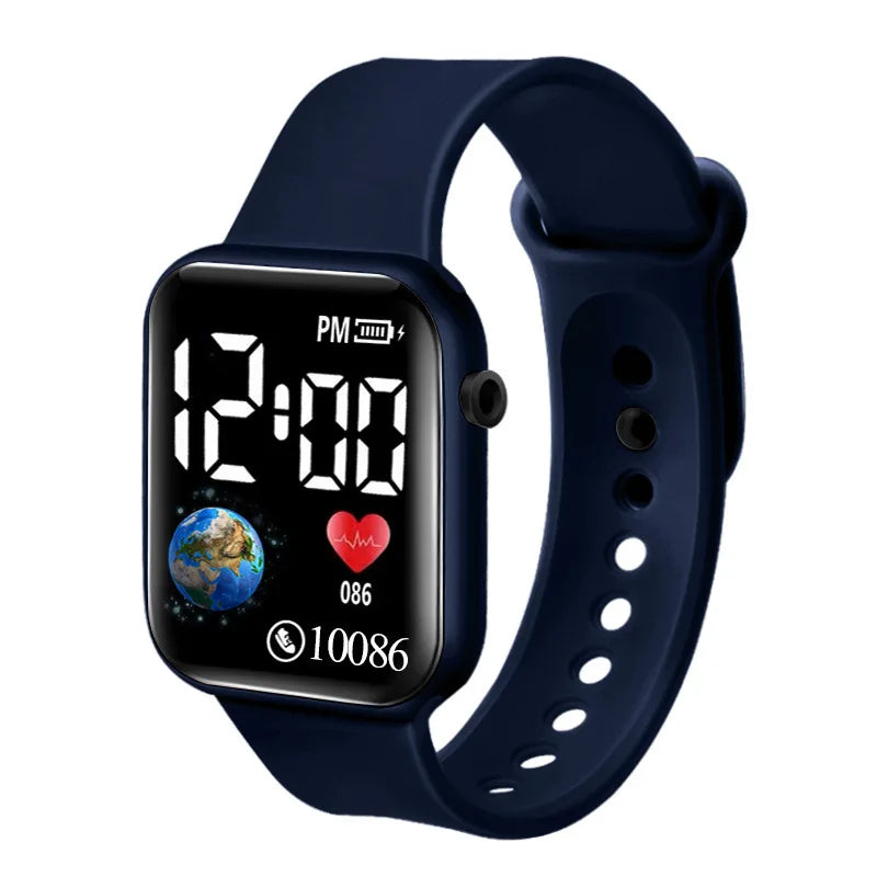 YIKAZE Kids LED Digital Watch – Silicone Strap, Cartoon Sport Wristwatch for Boys & Girls
