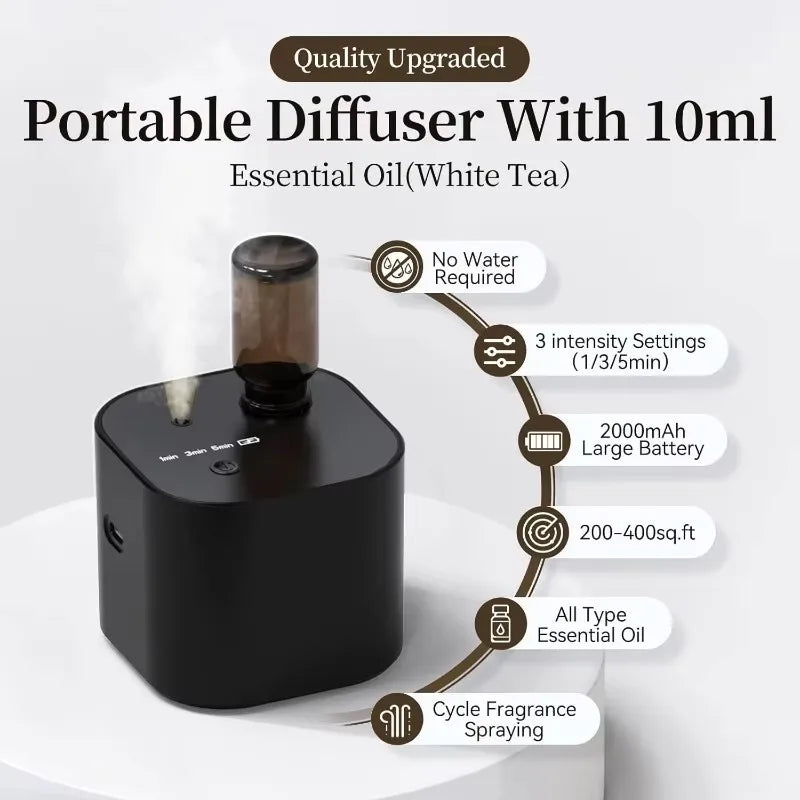 Portable Waterless Aroma Diffuser – USB Rechargeable Electric Scent Diffuser