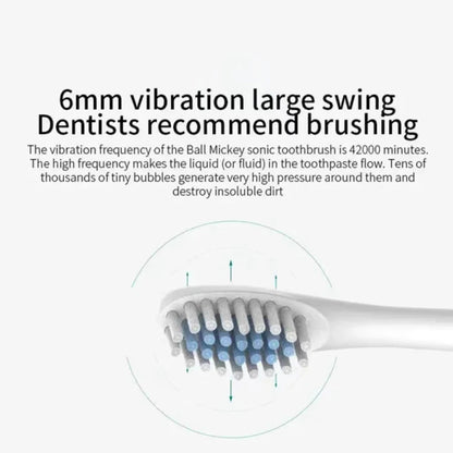 Electric Ultrasonic Toothbrush – 6 Modes, USB Rechargeable, Waterproof