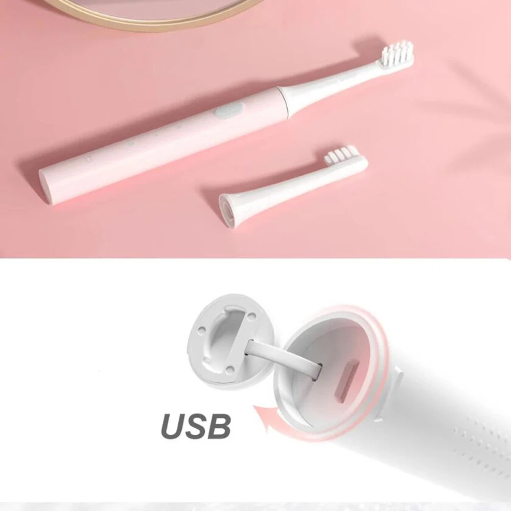 XIAOMI MIJIA T100 Sonic Electric Toothbrush – USB Rechargeable, IPX7 Waterproof, Ultrasonic Auto
