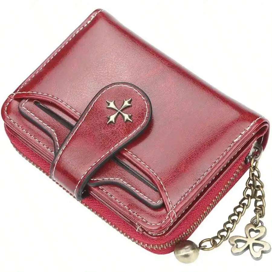 AEDG Retro Mini Leather Wallet with Zipper
