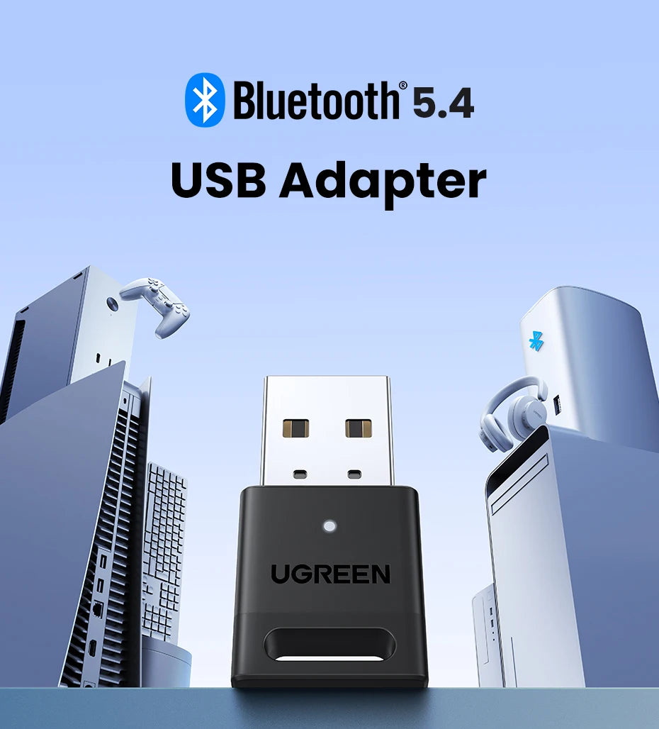 UGREEN USB Bluetooth 5.4 / 6.0 Adapter | Dongle for PC | Keyboard, Mouse & Speaker Support | Model 45134