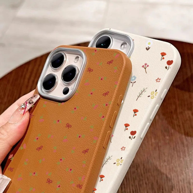 Retro Floral Leather Phone Case for Xiaomi Mi 11 Lite, 13T Pro, Poco X7, F6, X5 – Shockproof