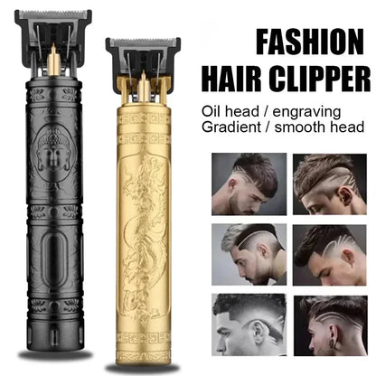 R.E.D. Shopping T9 Professional Hair Clipper with USB fast charging for beard and body trimming, shown with black and silver design