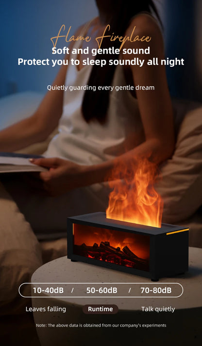 Fireplace Aroma Diffuser & Air Humidifier — Colorful Flame Effect, Timer, Remote Control, Home & Office