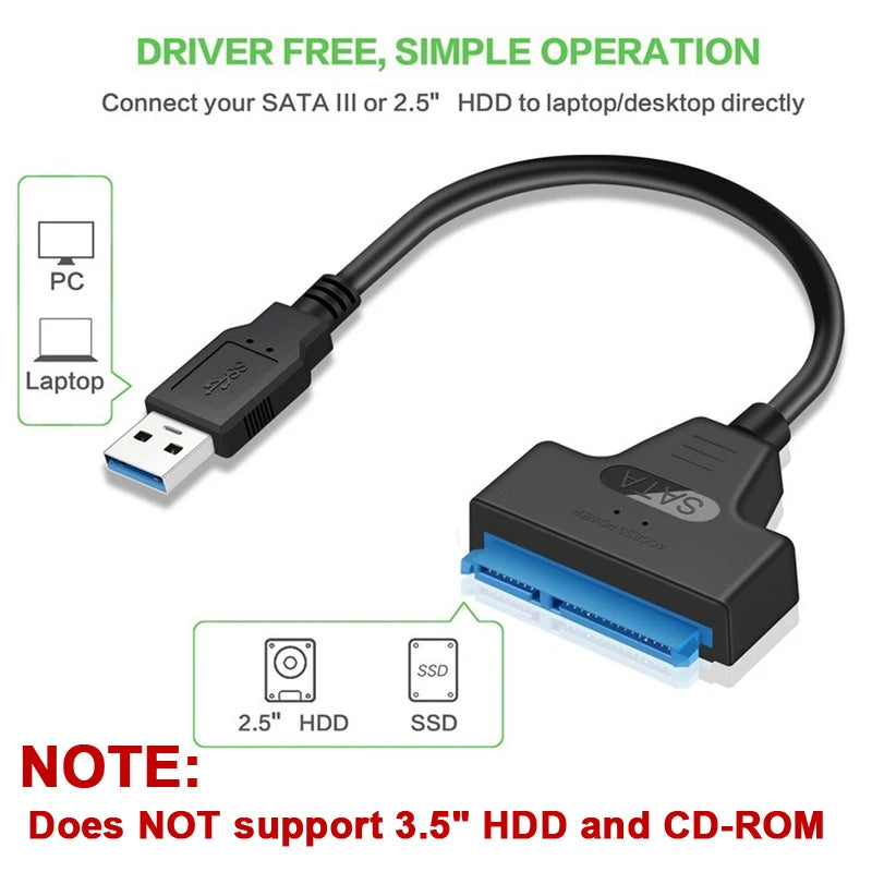 SATA to USB 3.0 Cable – 2.5" HDD & SSD Adapter up to 6 Gbps