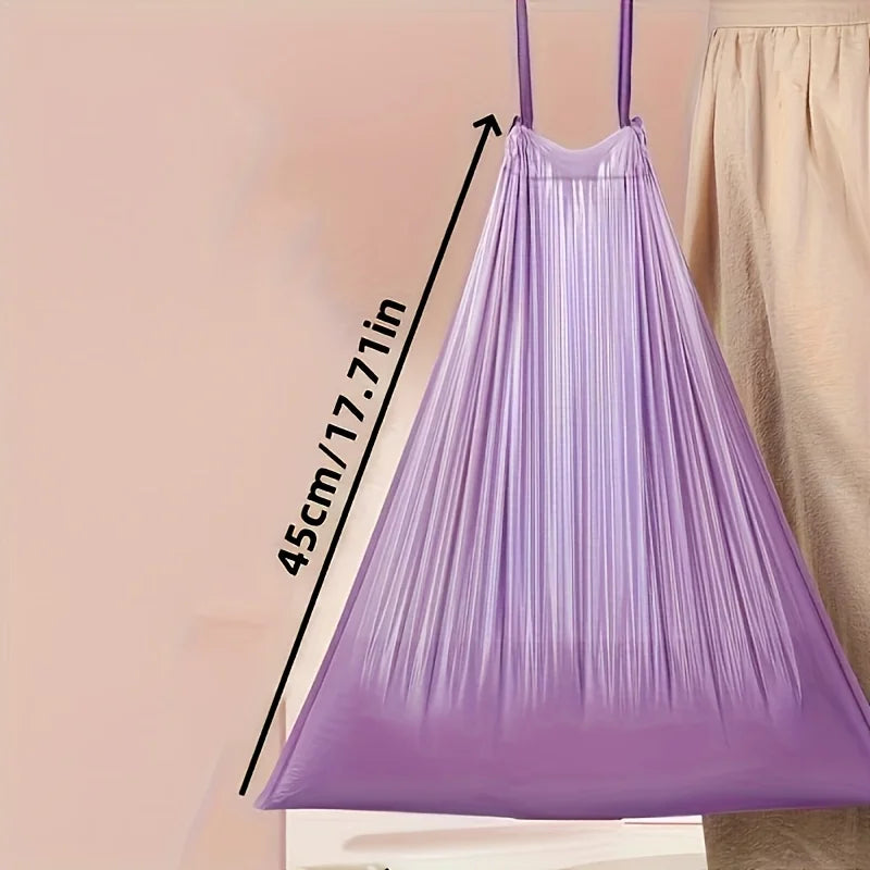 Purple Drawstring Trash Bags 100-Pack | 8L Thick Leak-Proof Garbage Bags