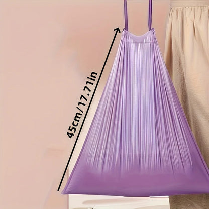 Purple Drawstring Trash Bags 100-Pack | 8L Thick Leak-Proof Garbage Bags