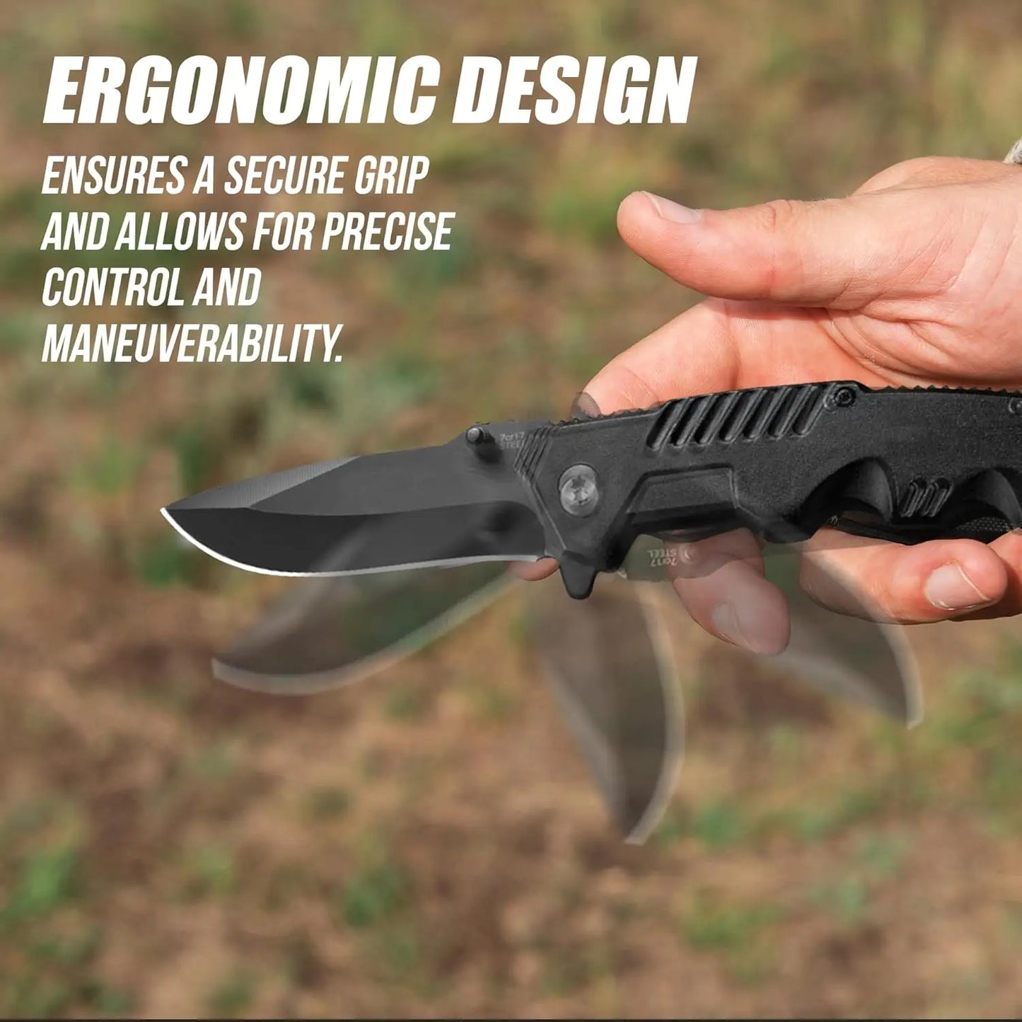 Stainless Steel Folding Pocket Knife with Clip – EDC Camping & Fishing Knife