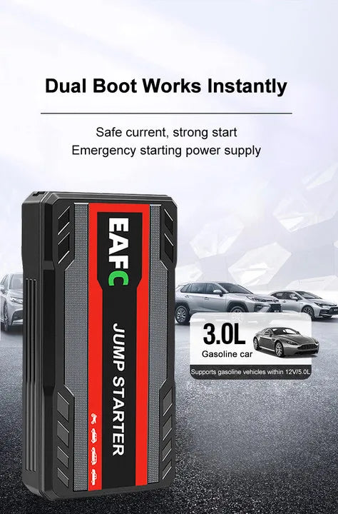 Car Jump Starter 600A-2000A | 12V Portable Battery Booster & Power Bank for Emergency Start (EAFC)
