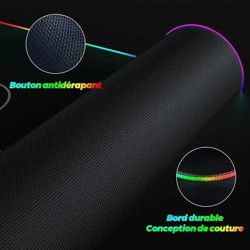 RGB Gaming Mouse Pad XXL with Backlight – Multiple Sizes, Non-Slip Rubber, 3mm