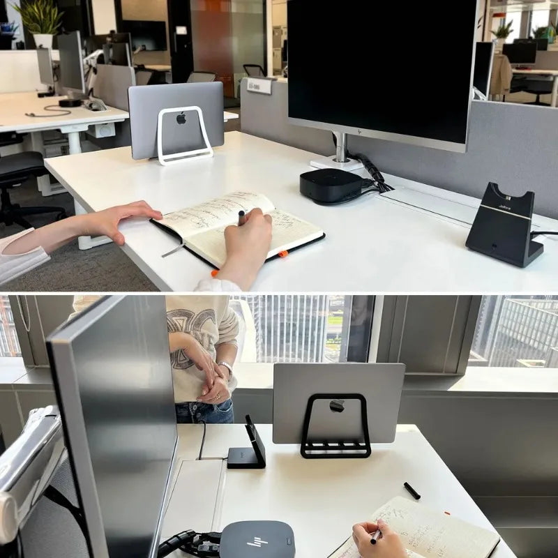 Vertical Laptop & iPad Stand – Gravity-Based, Multi-Device Desktop Holder, ABS Plastic