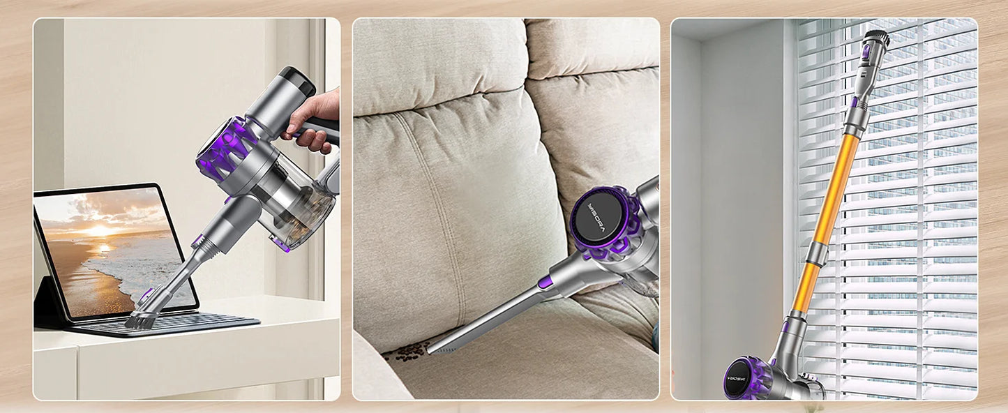 YISORA S3P Cordless Vacuum Cleaner – 40Kpa, 55 Min, Touchscreen, Pet Hair