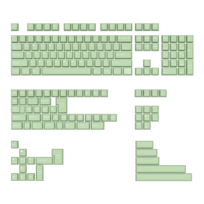 KBDiy Rome Set 174-Key Cherry Profile PBT Double Shot Keycaps – Jade Translucent for Mechanical Keyboards