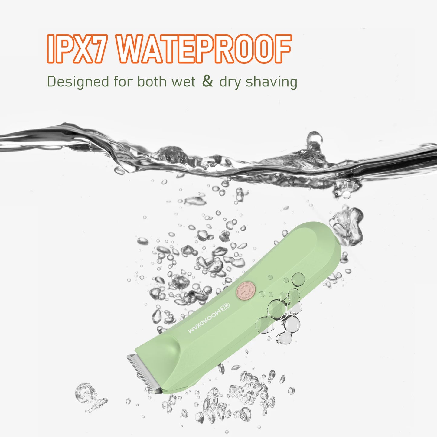MAXGROOM Body Hair Trimmer for Men | Groin & Pubic | Ceramic Blade | Waterproof Electric Razor