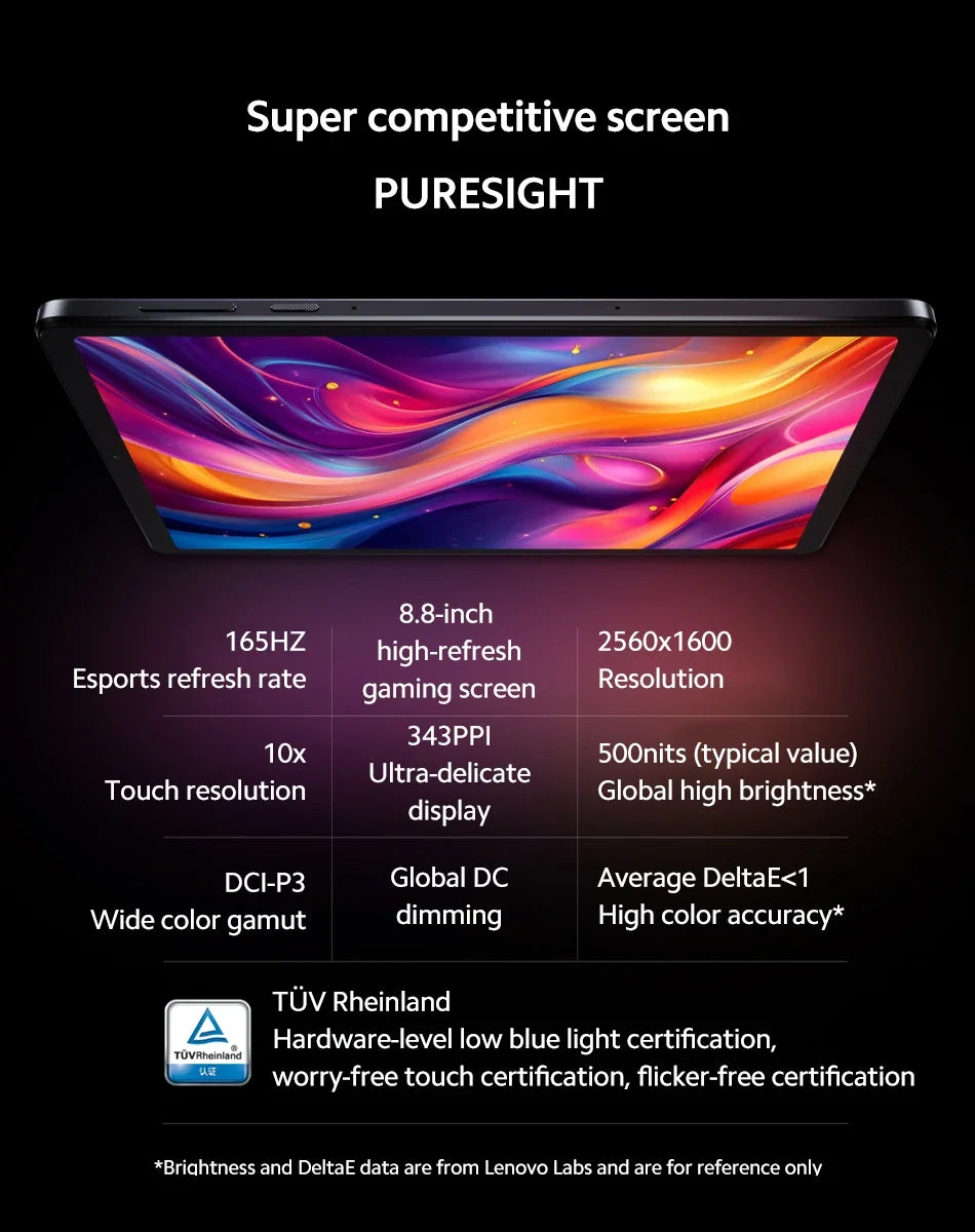 Lenovo Legion Y700 2025 Gaming Tablet Case 8.8" – Snapdragon 8 Gen 3, 2K 165Hz, WiFi 7, 6550mAh
