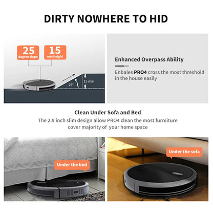 Intelligent Robot Vacuum Cleaner – Large Tank, 5 Modes, 3 Filters, OBS Sensor | Pet Hair & Carpet | Vancostar